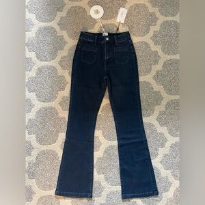 Princess Polly Dalta Mid-Rise Flare Denim Jeans (Size 2)